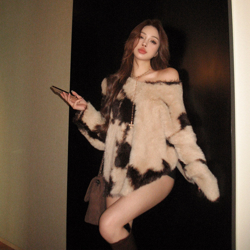 レディフェイクファーニット