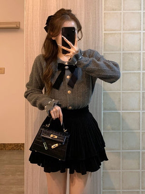 ラウンドネックニットカーディガン