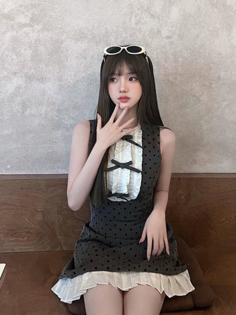 ドットフリルクラシックワンピース