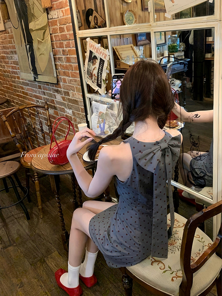 リボンドットミニワンピース