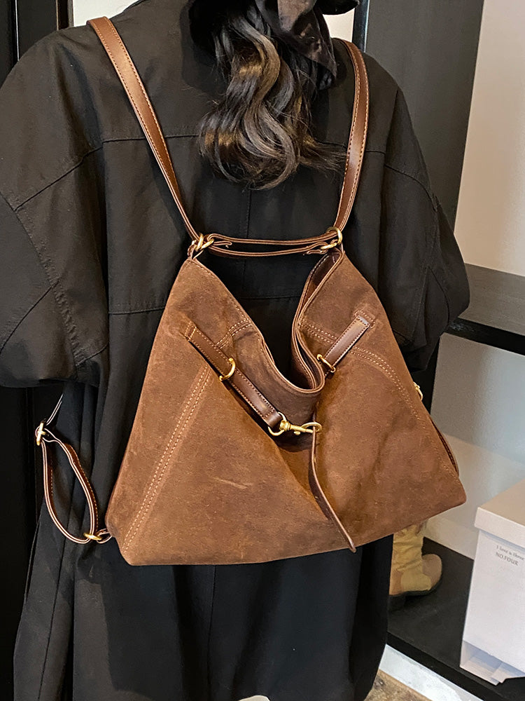 スエードシングルショルダー3wayトートバッグ