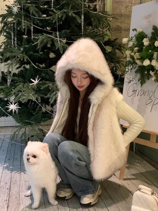 エコファーフードジップベスト