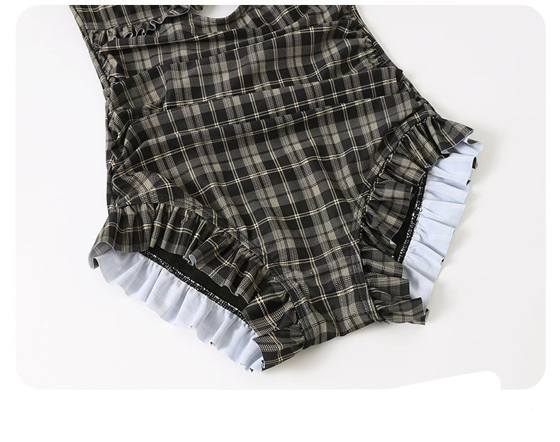 チェックフリルビキニ