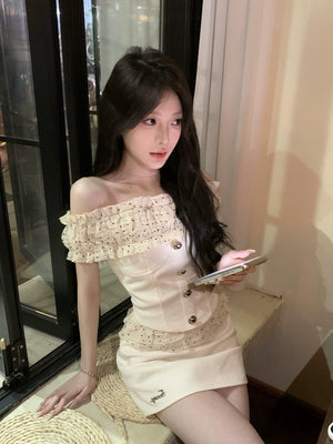 ドットレースオフショルダーセットアップ