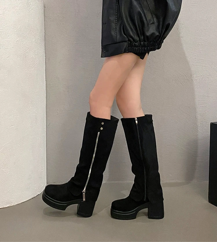 スエード ロングブーツ ミニミニストア miniministore ニーハイブーツ ロングブーツ