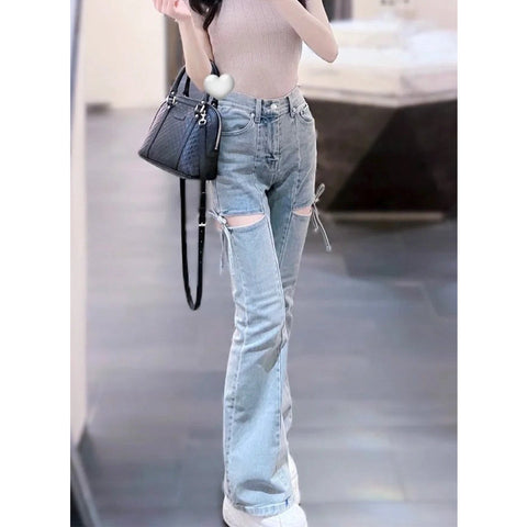 カットリボンフレアデニム