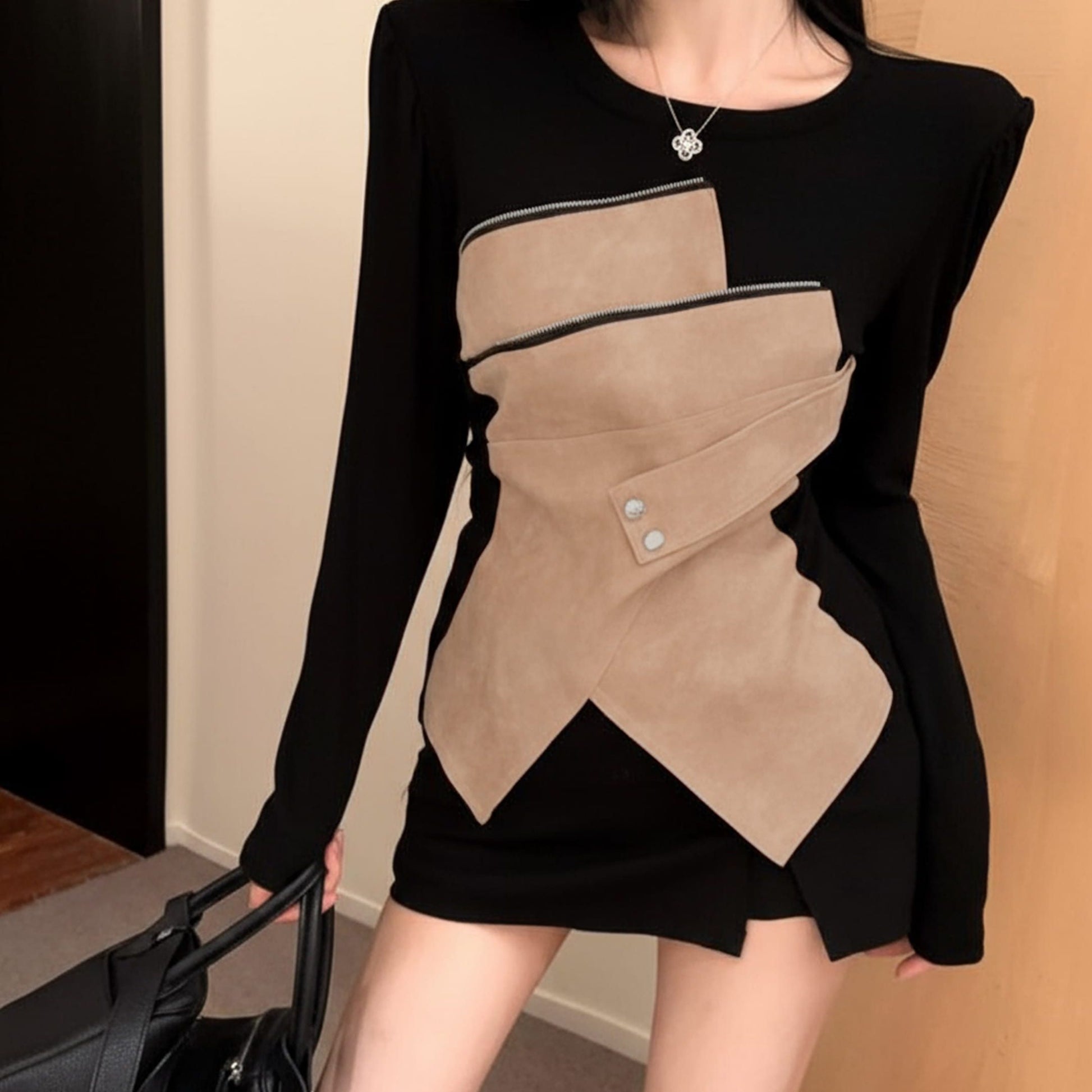 アシンメトリーコルセットトップス