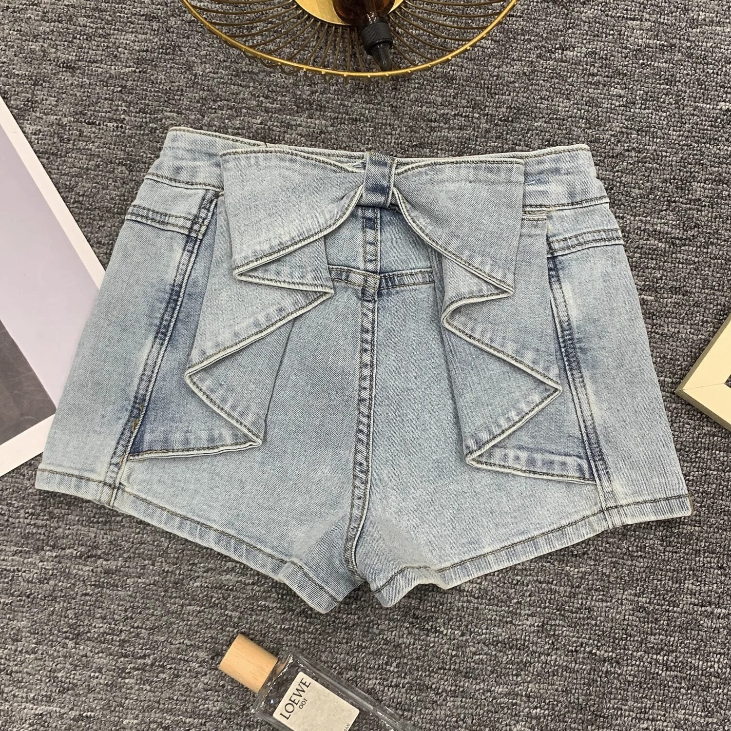 バックリボンデニムショート