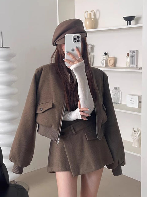 ジップブルゾンジャケット & スカート