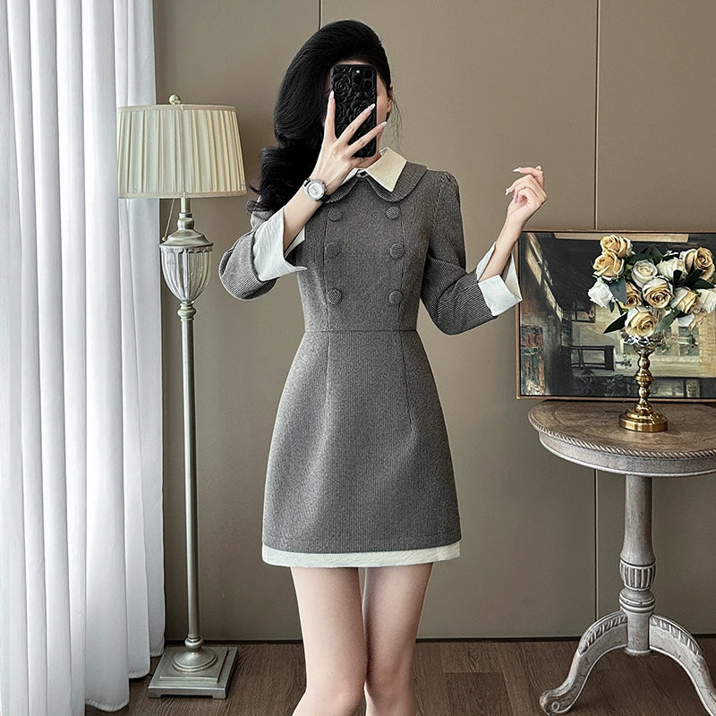 クラシックダブルボタンワンピース