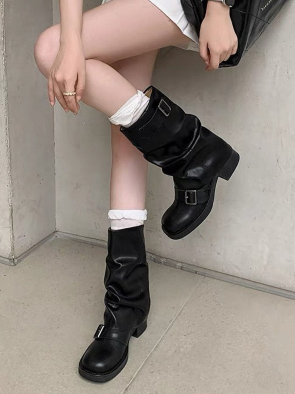 ヴィンテージベルトバックルブーツ