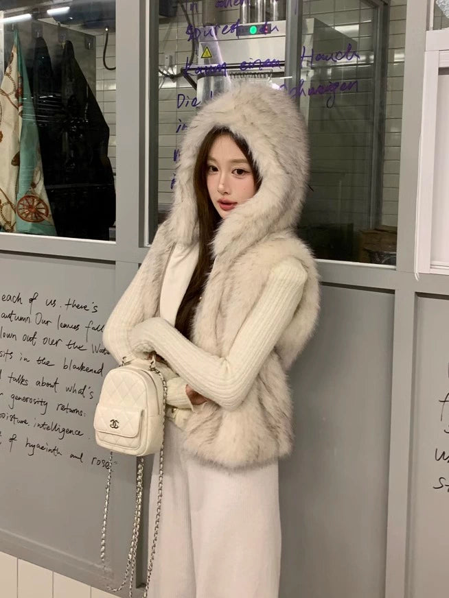 エコファーフードジップベスト