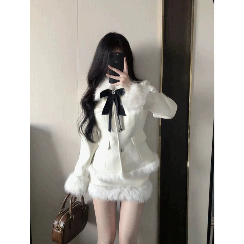 リボンファーウールライクセットアップ – charme リボンファーウールライクセットアップ – charme