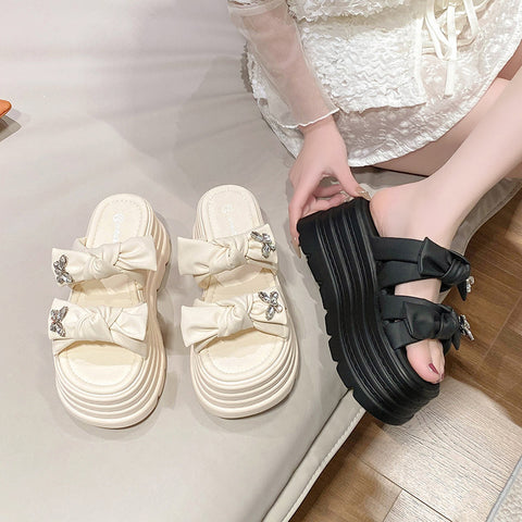 ダブルリボンボリュームサンダル