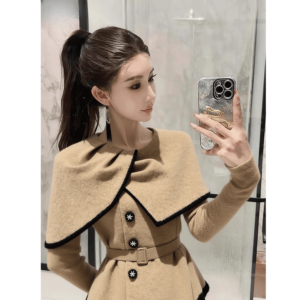 ケープペプラムコート