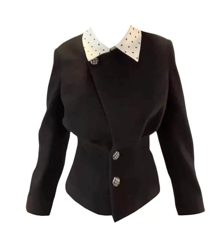 水玉ウールジャケットトップス