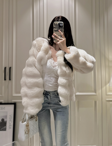 ワッフルフェイクファージャケット