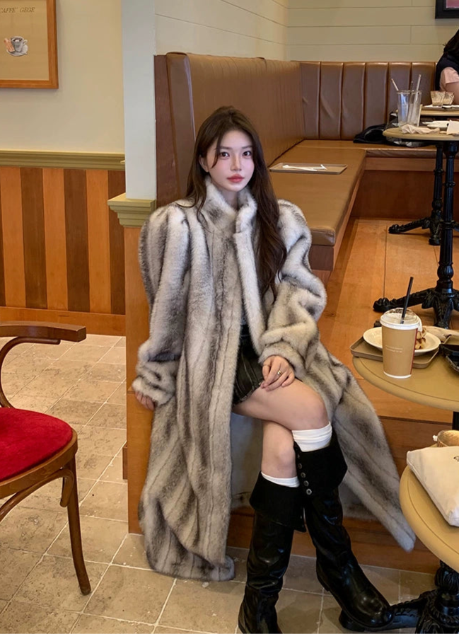 エコファーボリュームロングコート