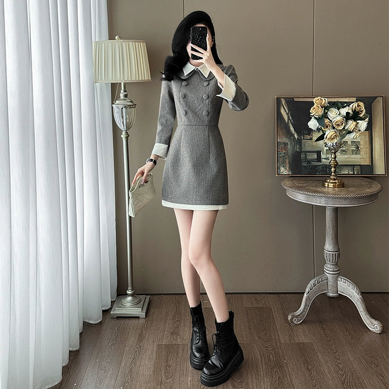 クラシックダブルボタンワンピース