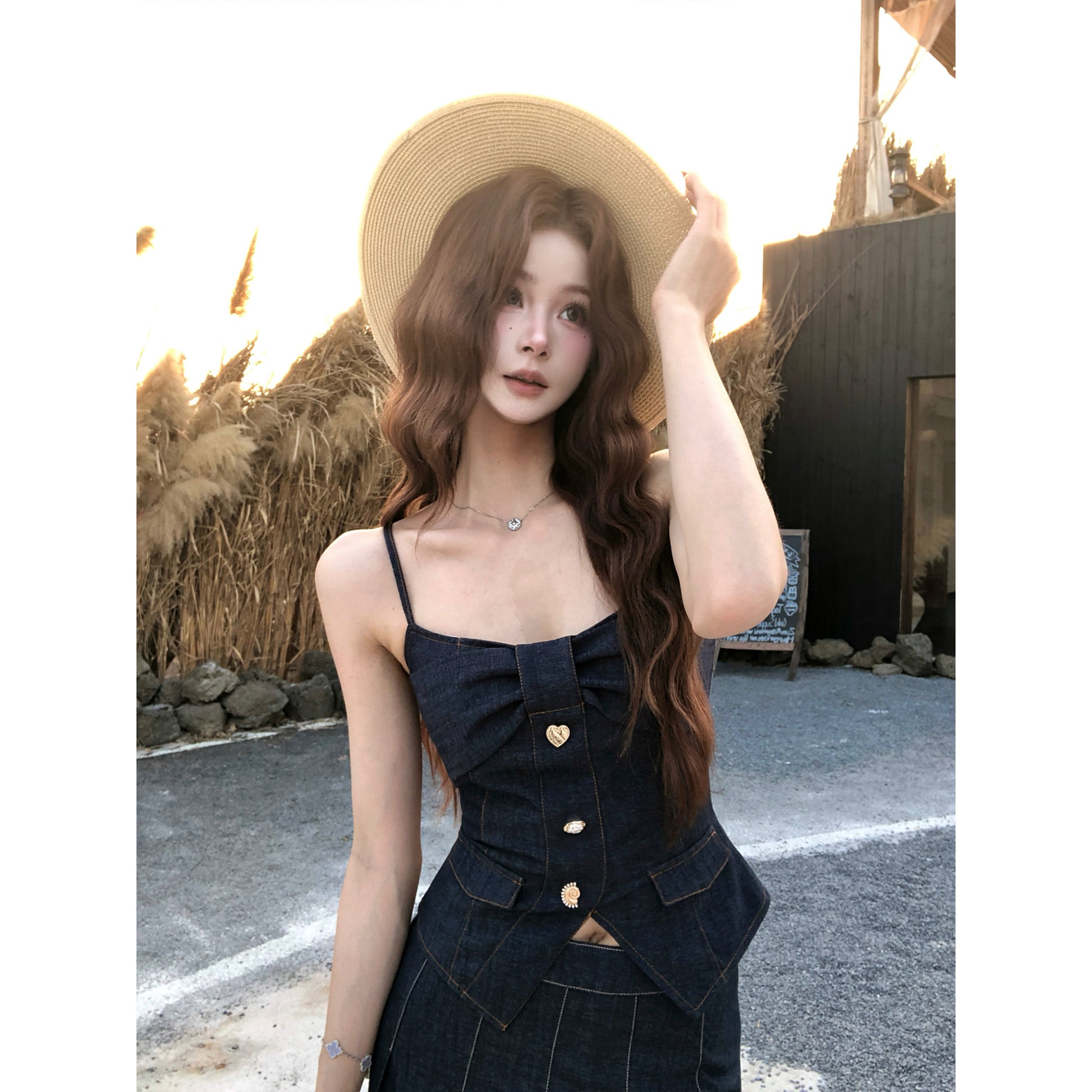 メロウハートデニムトップ