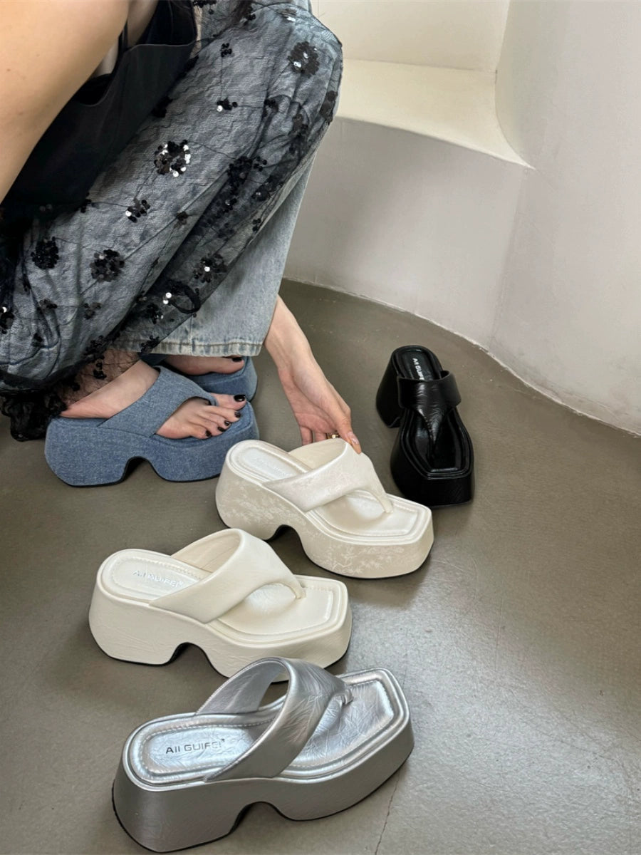 厚底フリップフロップサマーサンダル
