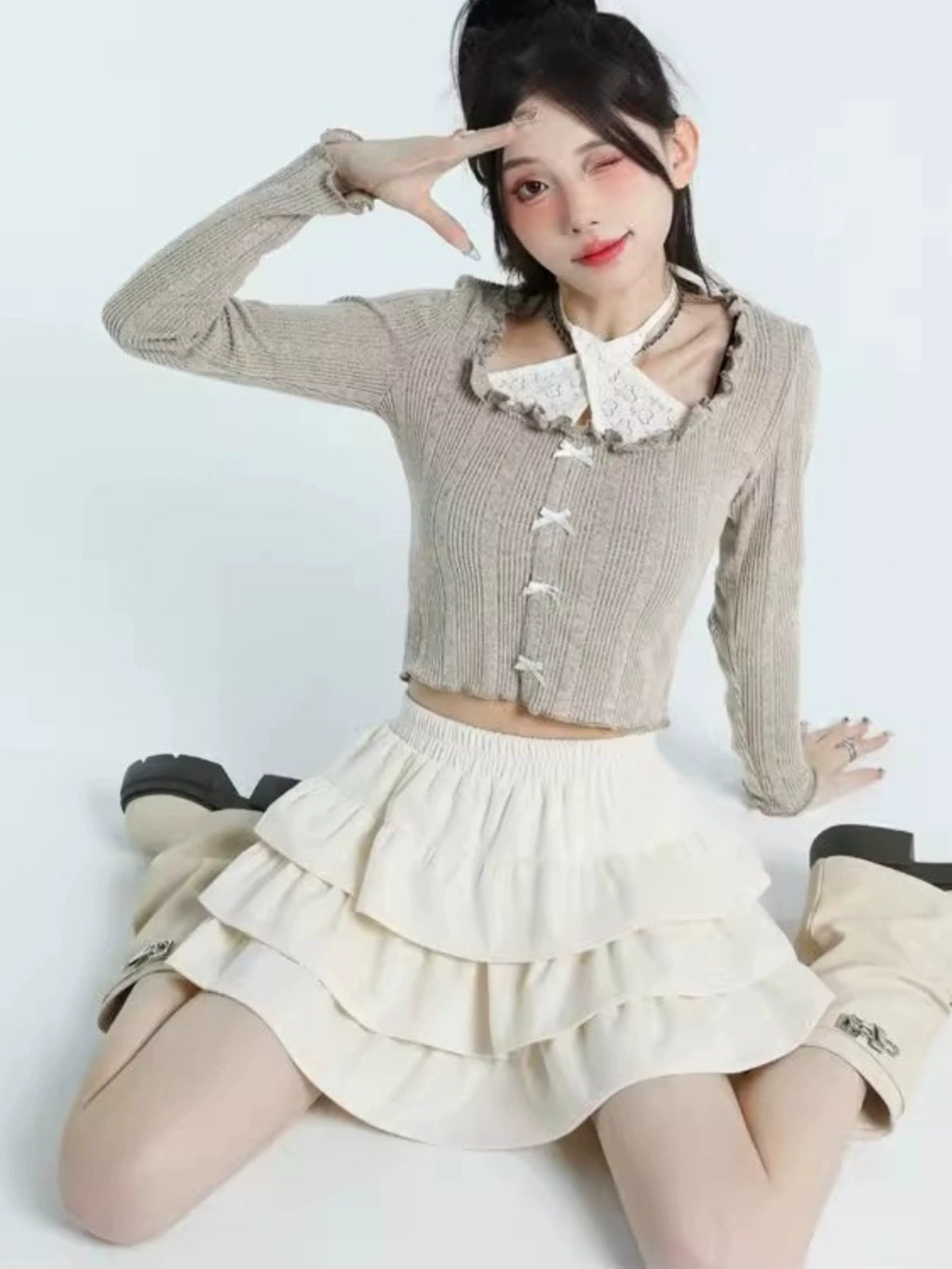 シュガーフリルティアードスカート