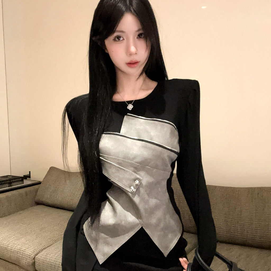 アシンメトリーコルセットトップス