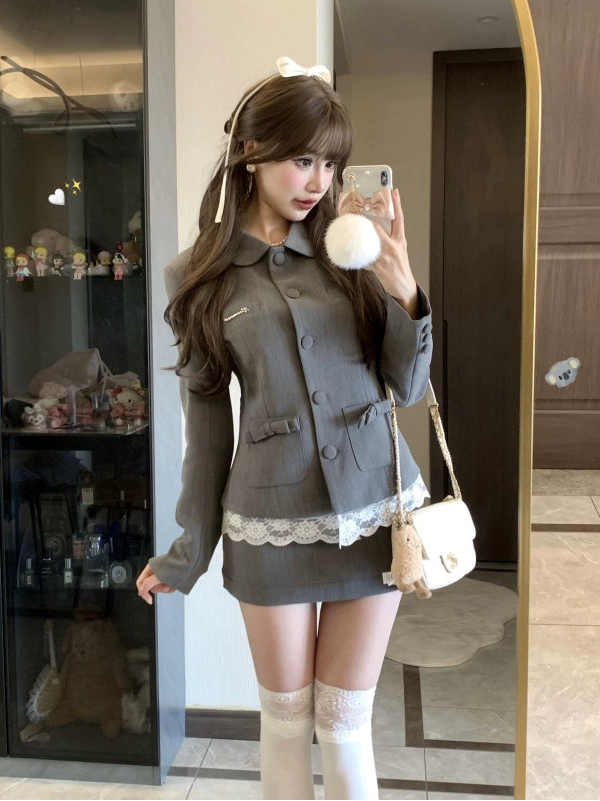 レーストリムジャケットセットアップ