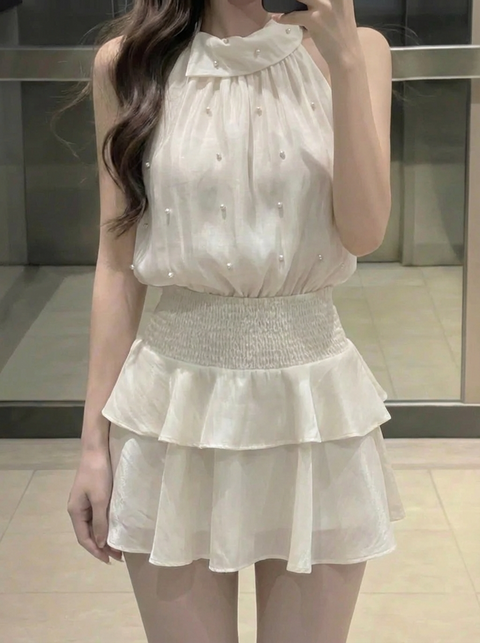 シフォンプリマミニドレス