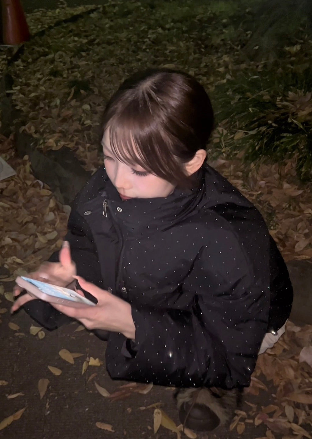 ラインストーンダウンジャケット