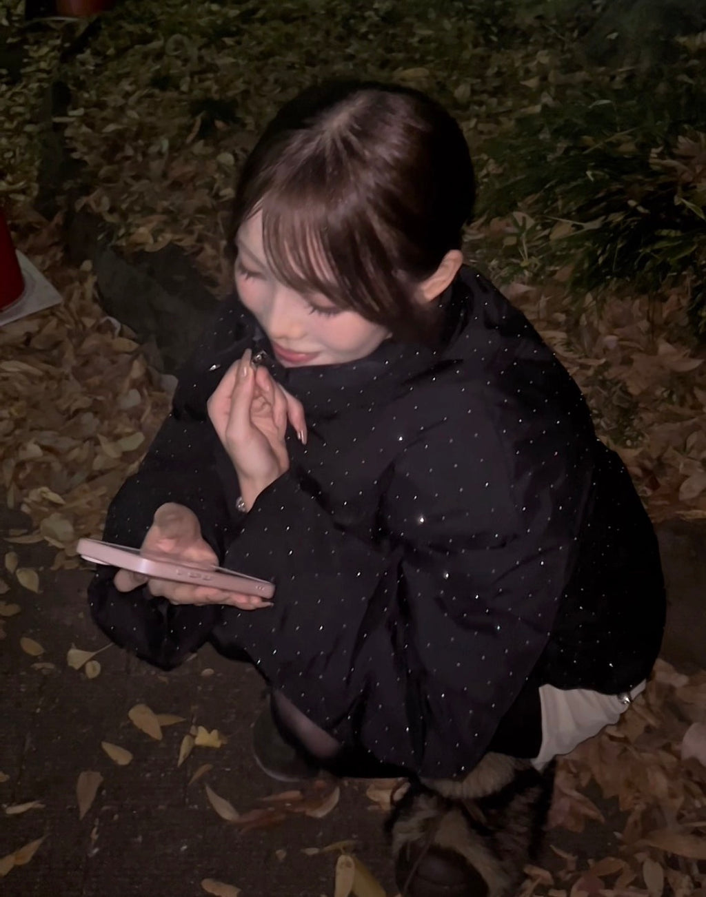 ラインストーンダウンジャケット