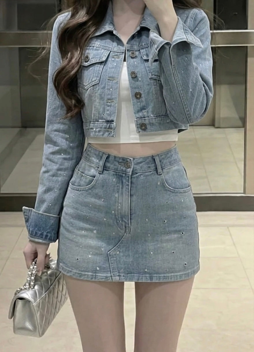 ラメデニムセットアップ