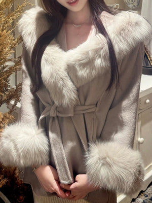 ウールライクファーベルトコート