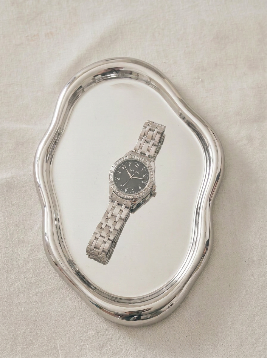 ジュエルベゼルメタルブレスレットウォッチ