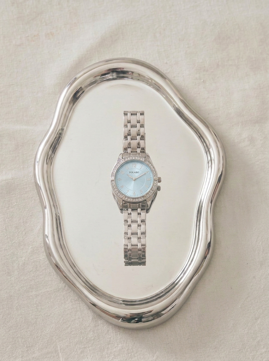 ジュエルベゼルメタルブレスレットウォッチ