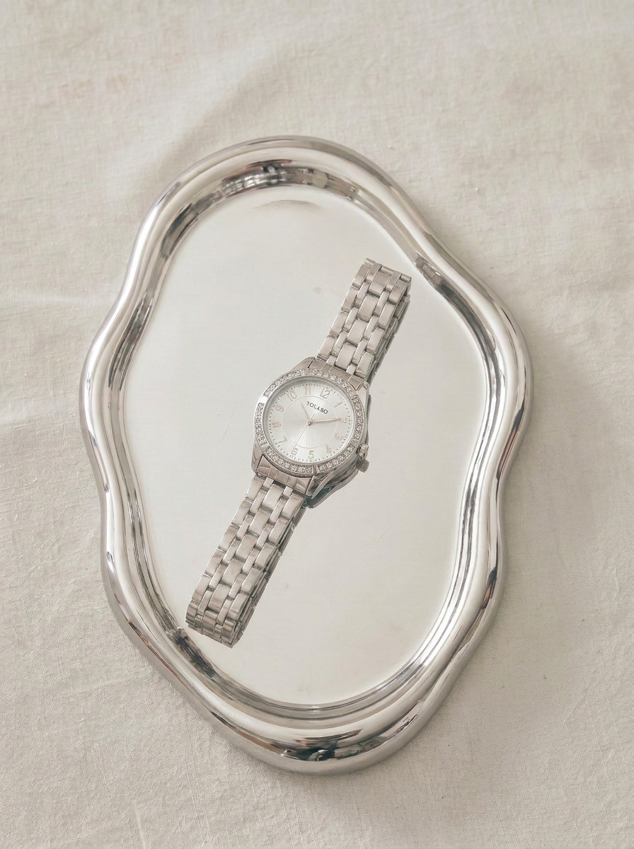 ジュエルベゼルメタルブレスレットウォッチ